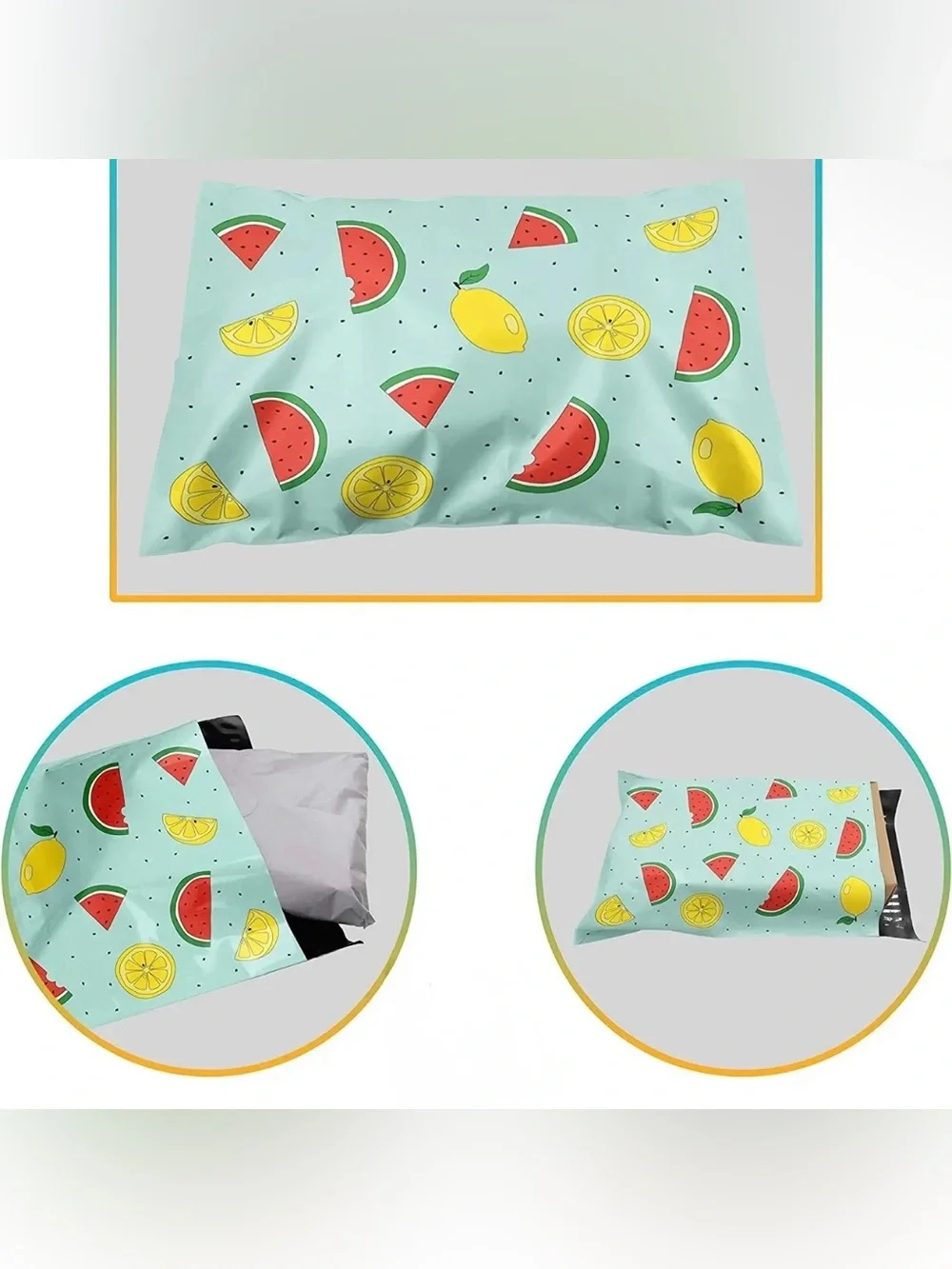 Poly Mailer Bags 10 x 13 Watermelons & Lemons Set of 25